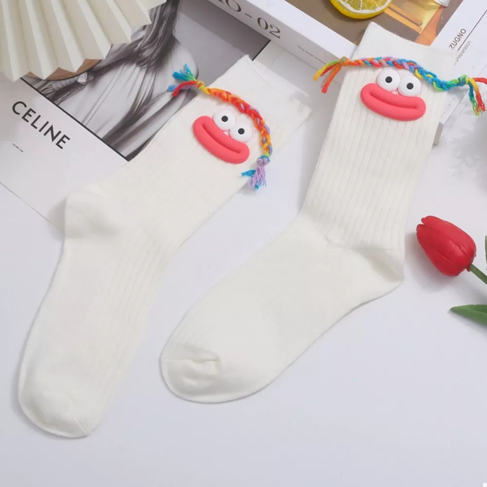 Cartoon Ribbed Knit Crew Socks, image 10