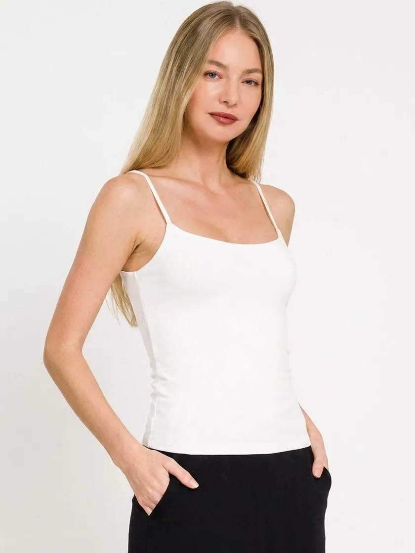 Double Layered Round Neck Spaghetti Cami, image 2