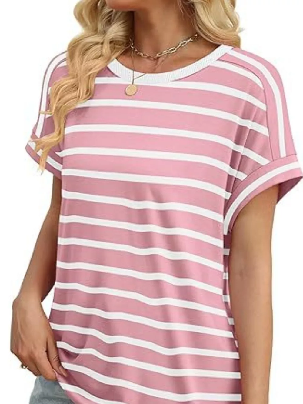Striped Short Sleeve Casual T-Shirt, image 5