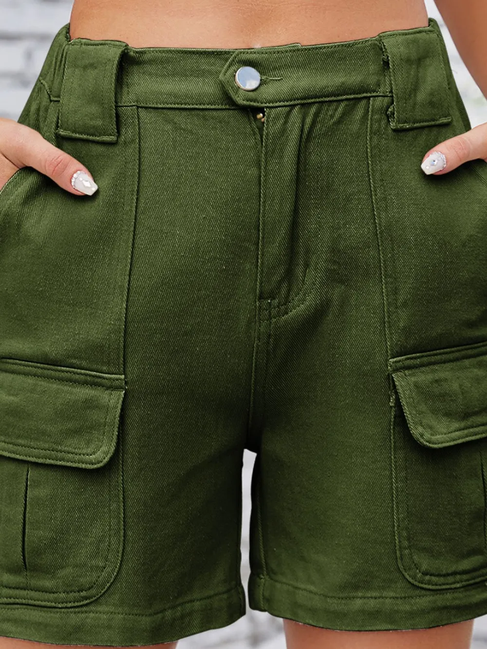 High Waist Washed Denim Shorts, image 14