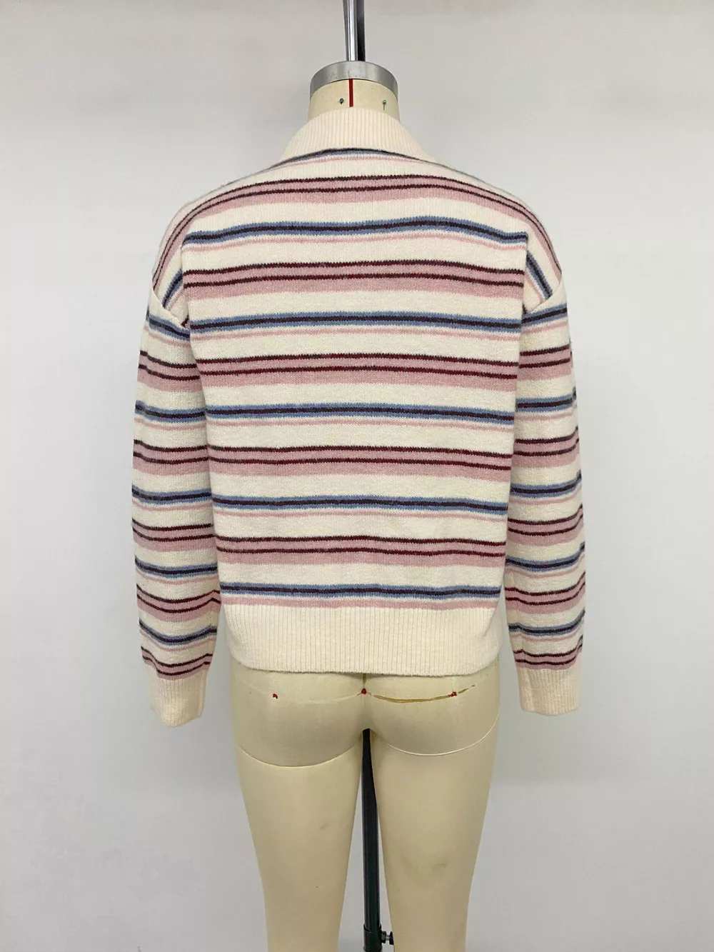 Striped Polo Collar Sweater, image 13