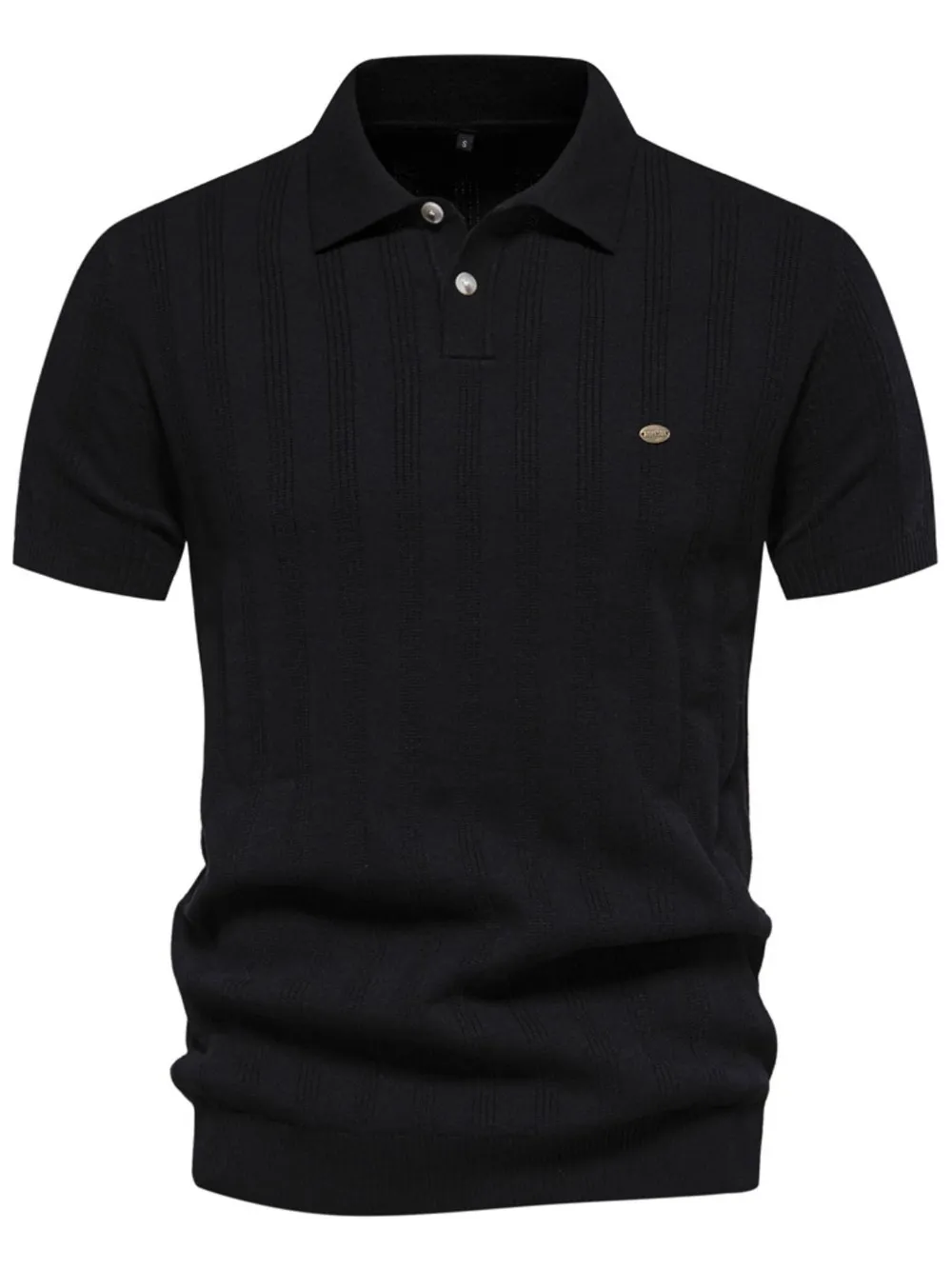 Men's Collared Neck Short Sleeve Knit Polo, image 7