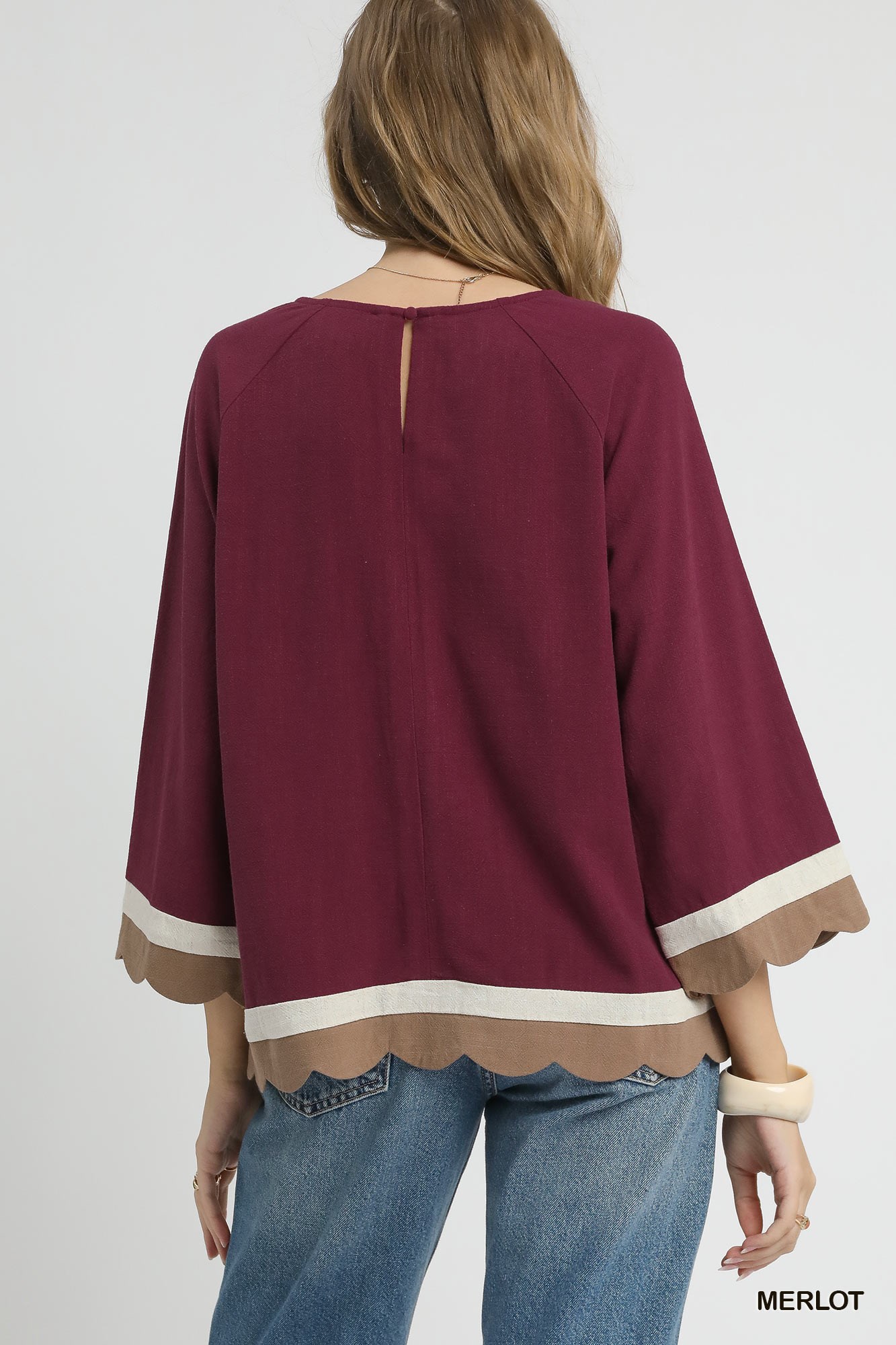 Scalloped Hem Color Block Top, image 4