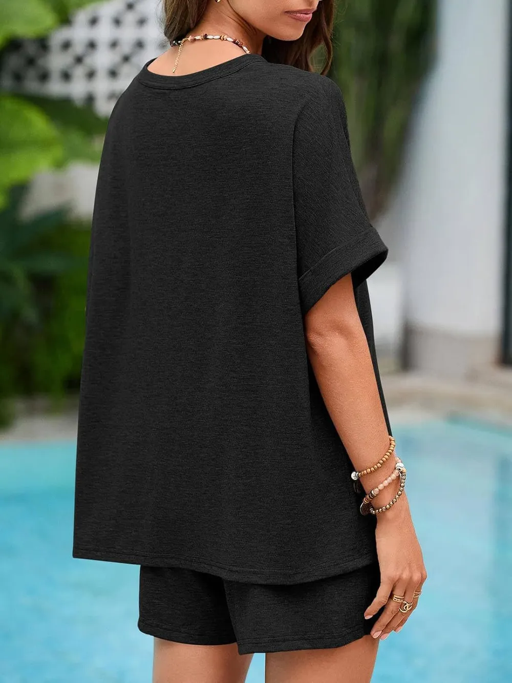 Round Neck T-Shirt and Drawstring Shorts Set, image 16