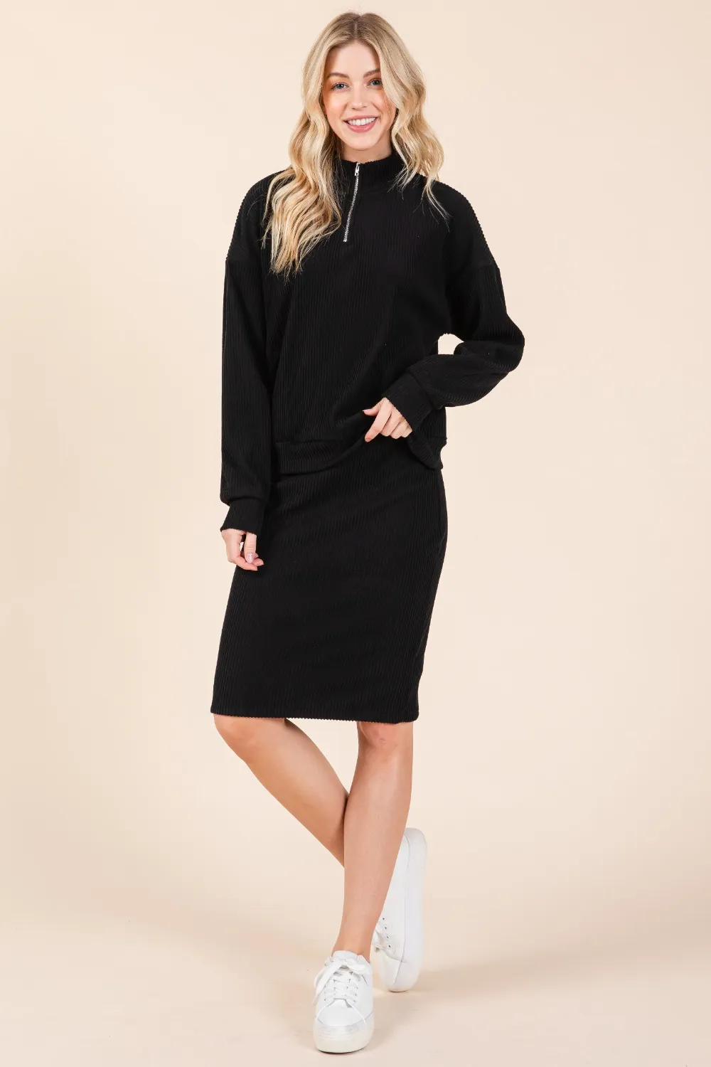 Quarter Zip Long Sleeve Sweatshirt with Pockets, image 5