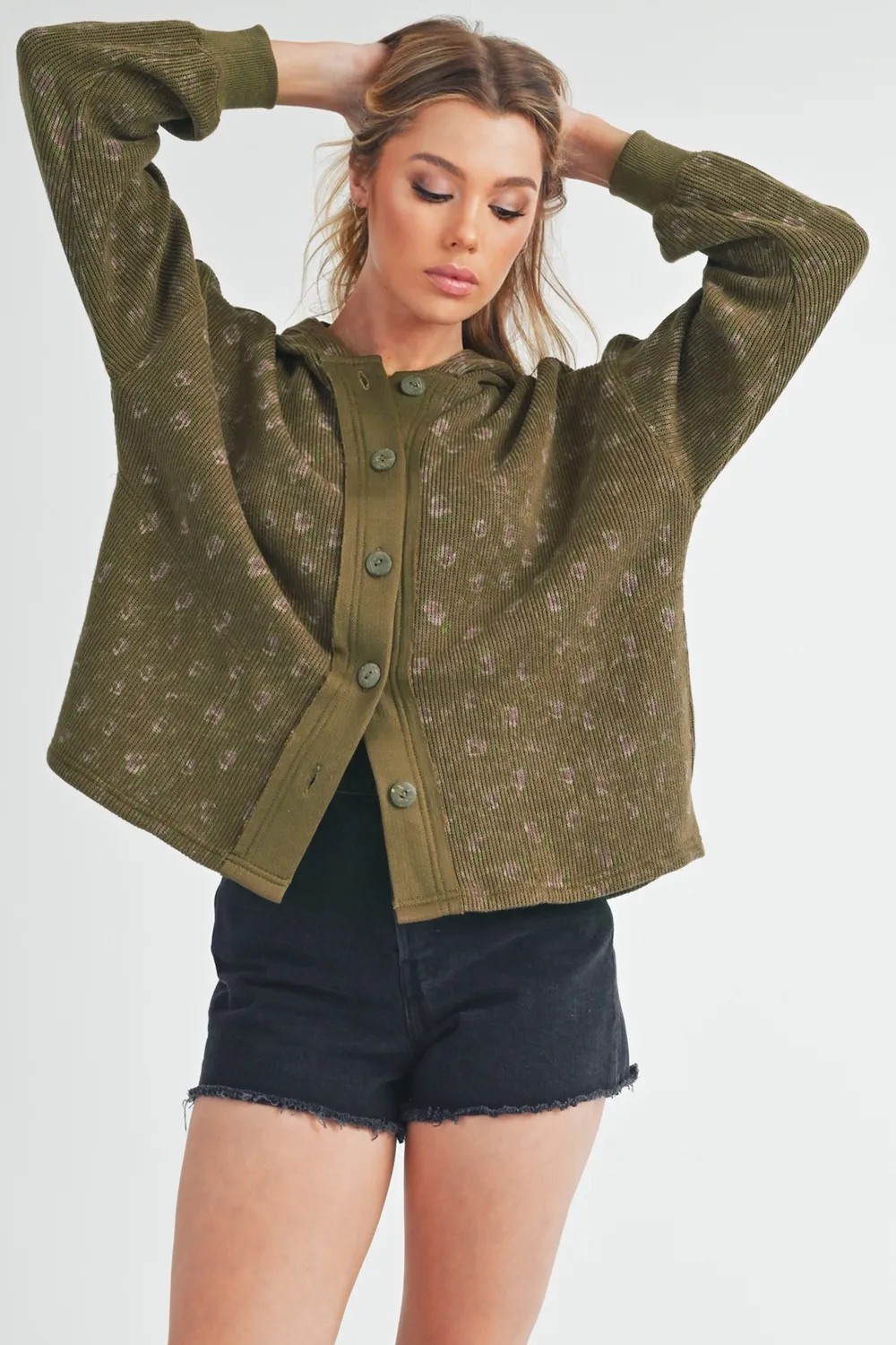 Floral Button Up Hooded Jacket, image 5