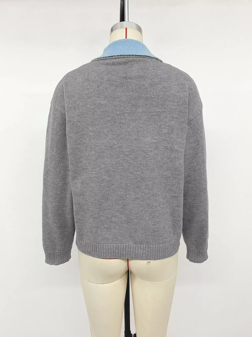 Contrast Collar Dropped Shoulder Sweater, image 12