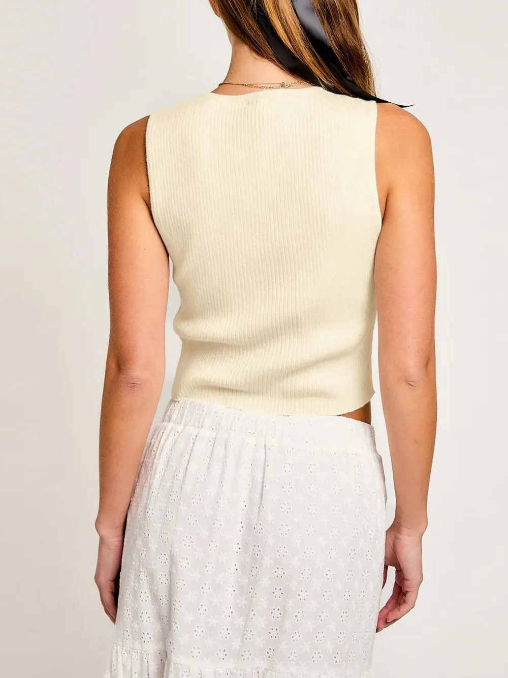 Bow Round Neck Cropped Tank, image 15