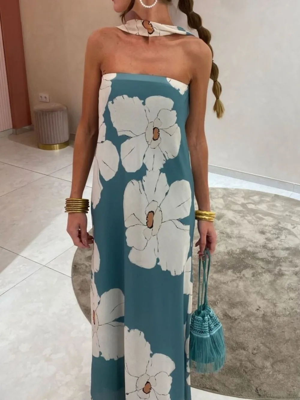 Printed Tube Maxi Dress, image 26