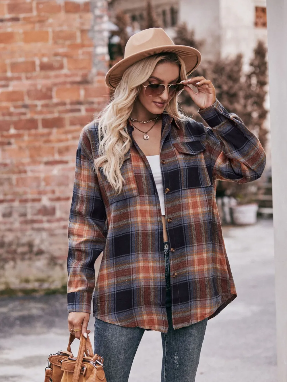 Plaid Button-Down Long Sleeve Shirt, image 24