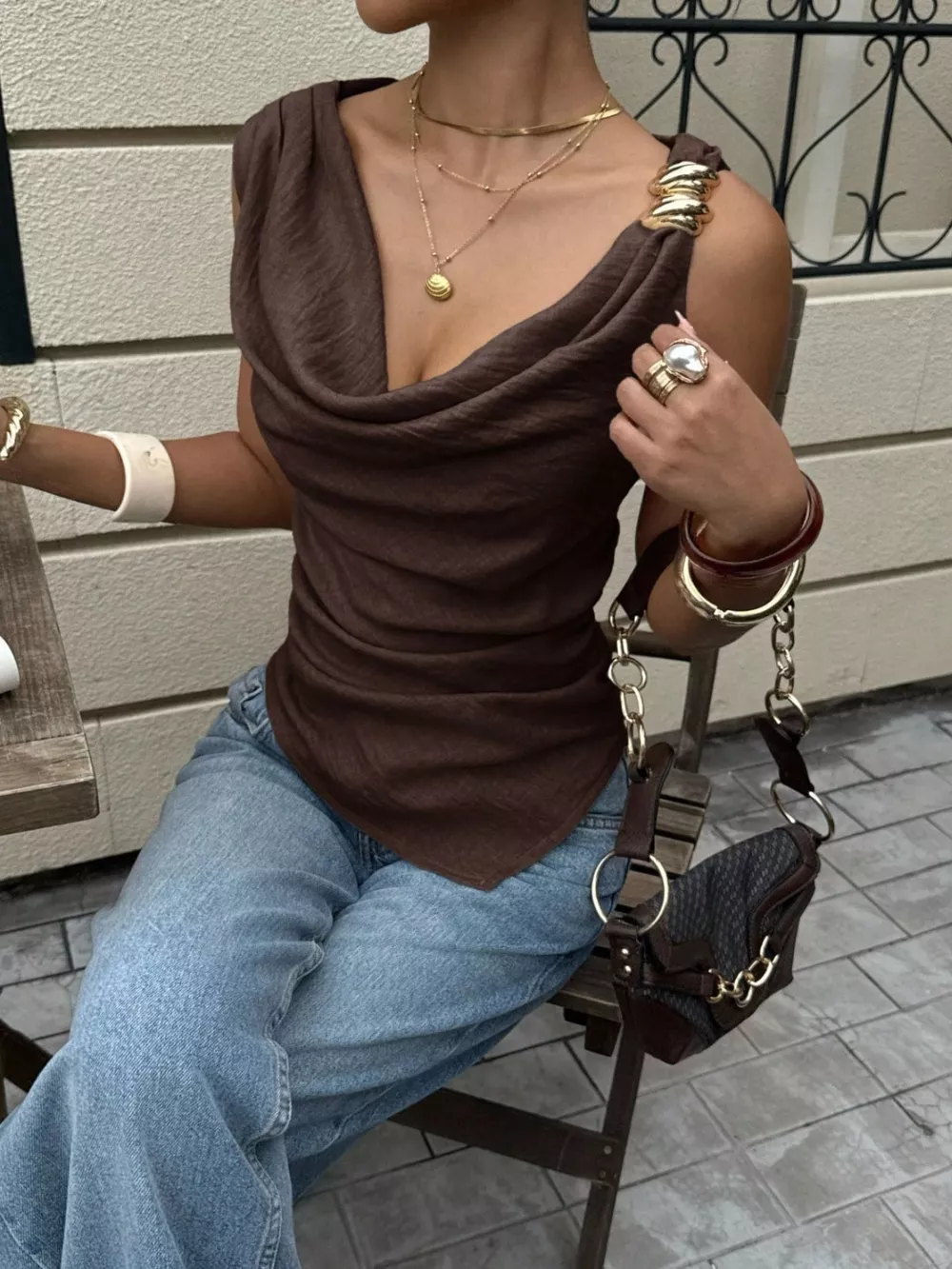 Cowl Neck Cami Top, image 3
