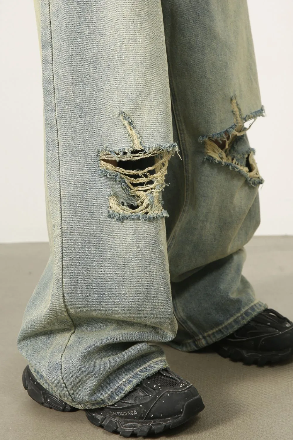 Men's Distressed Wide Leg Jeans, image 5