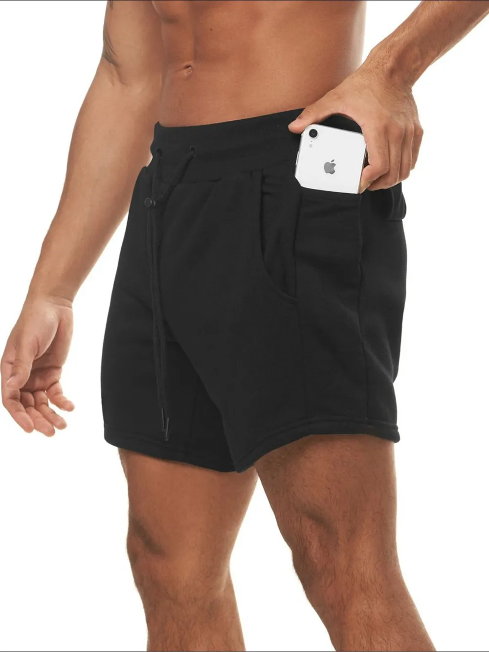 Men's Plus Size Drawstring High Waist Active Shorts, image 5