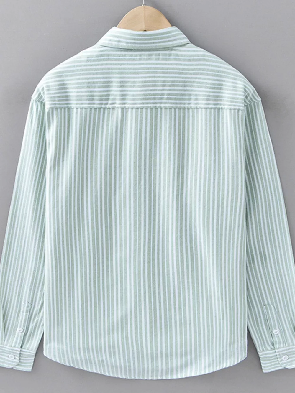 Men's Plus Size Striped Casual Long Sleeve Shirt, image 4