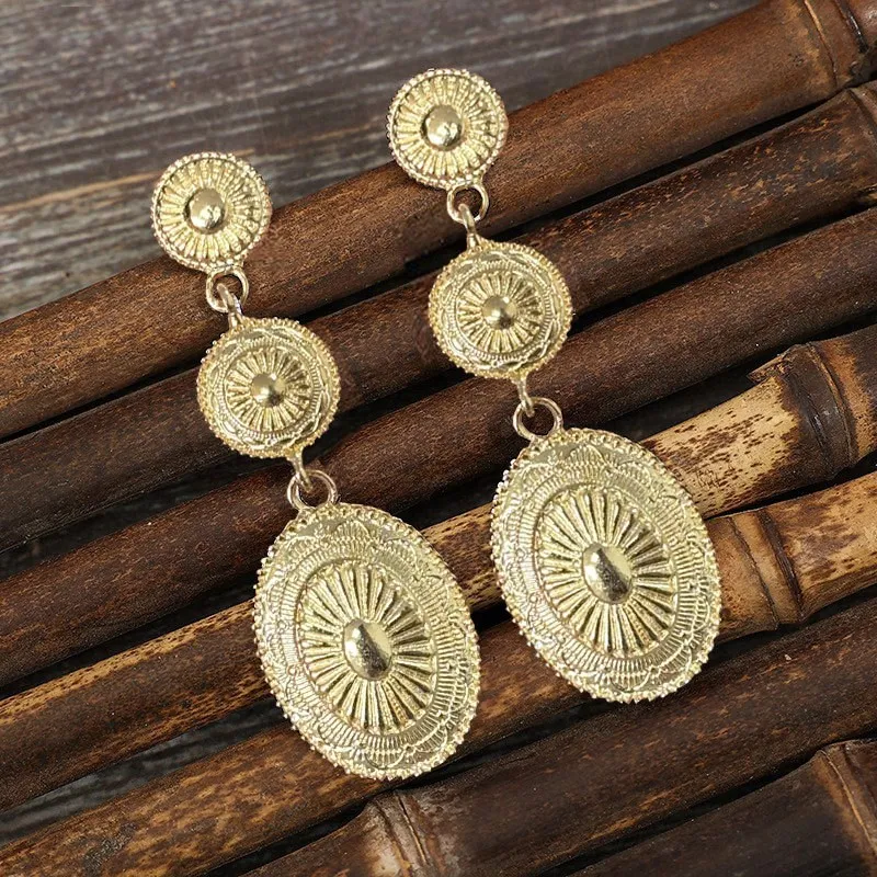 Vintage Alloy Dangle Earrings, image 5