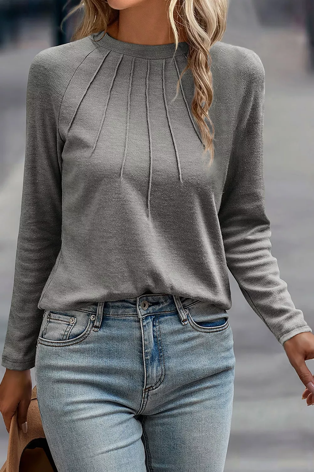 Seam Detail Raglan Long Sleeve Top, image 2