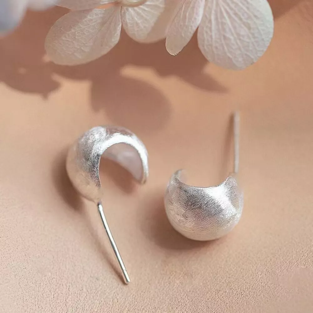 925 Sterling Silver C-Hoop Earrings, image 5