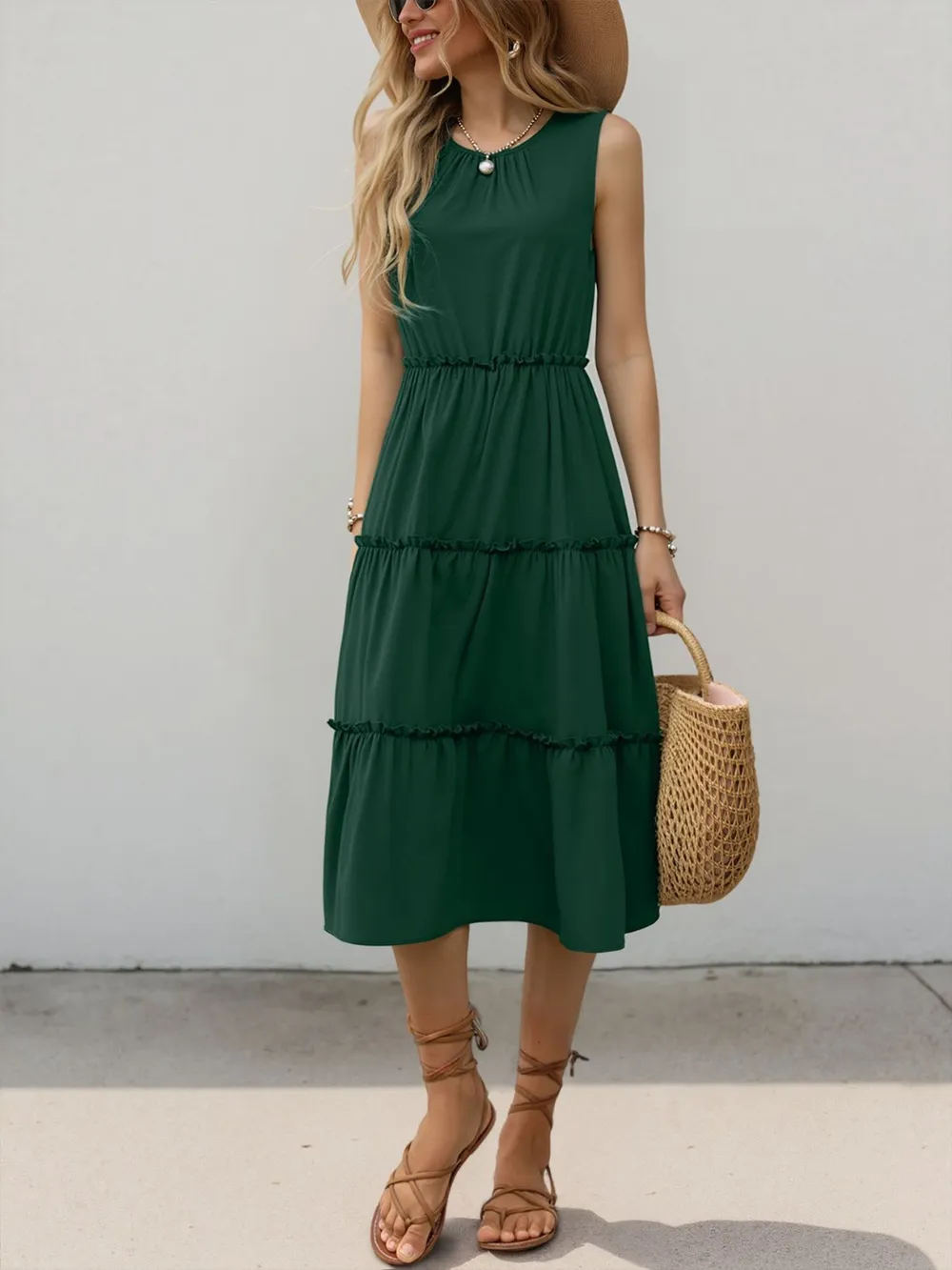 Frill Tiered Midi Dress, image 26
