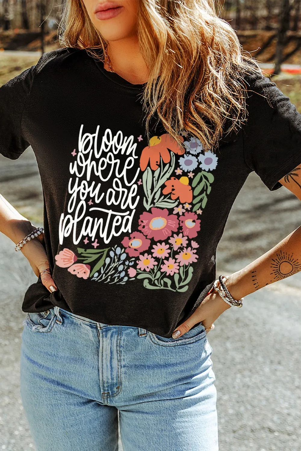 Graphic Round Neck Short Sleeve T-Shirt, image 5