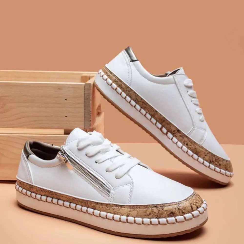 PU Leather Round Toe Flats Sneakers, image 5