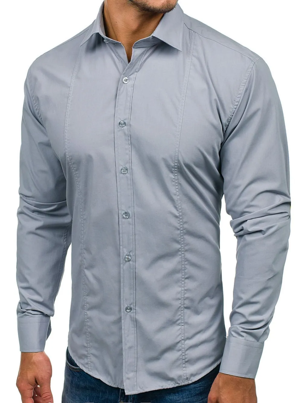 Men's Slim Fit Button-Down Shirt, image 2