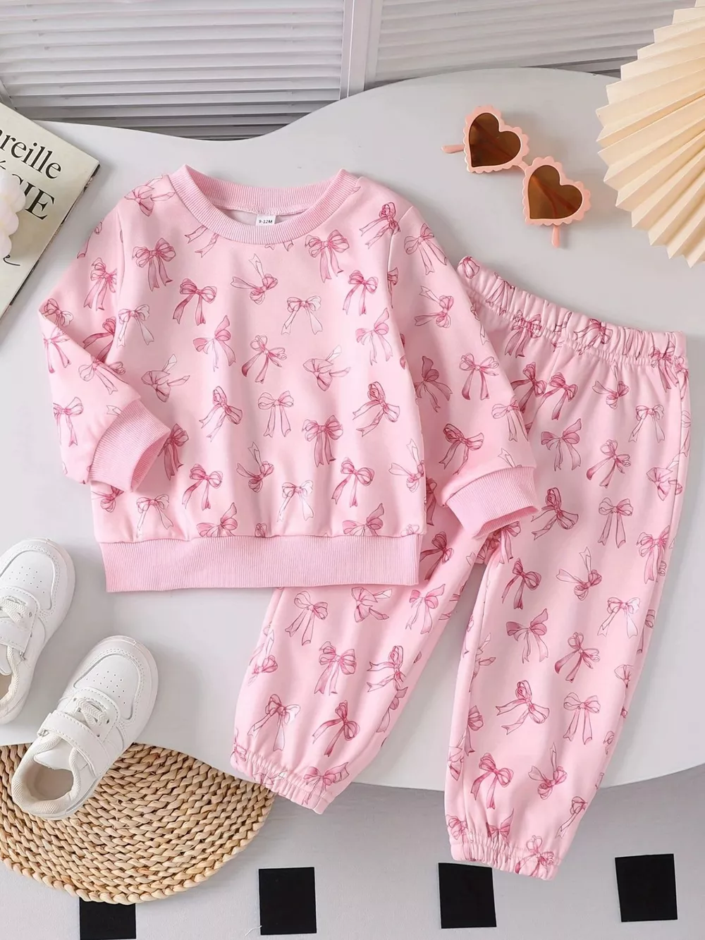 Children's Printed Round Neck Tee and Pants Set, image 3