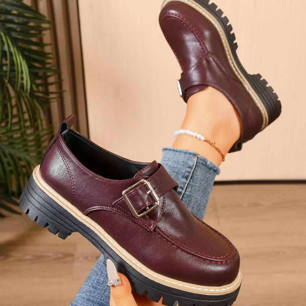 Round Toe Buckle Loafers, image 11