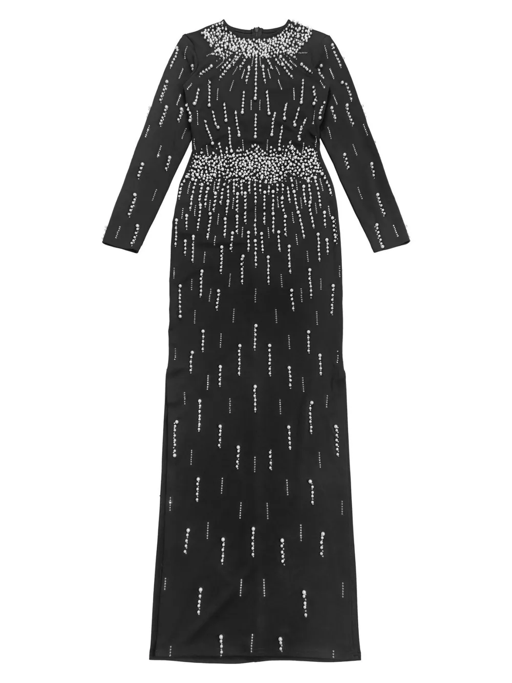 Pearl Detail Long Sleeve Maxi Dress, image 8