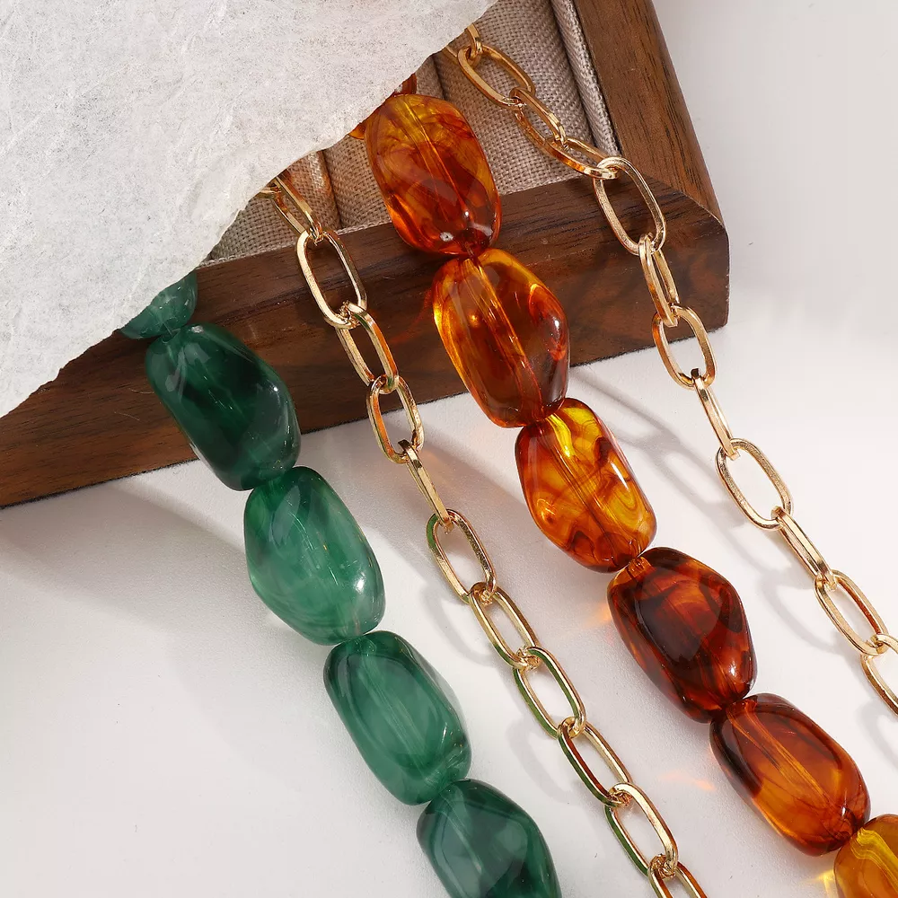 2 Piece Colorful Beaded Chain Necklace, image 13