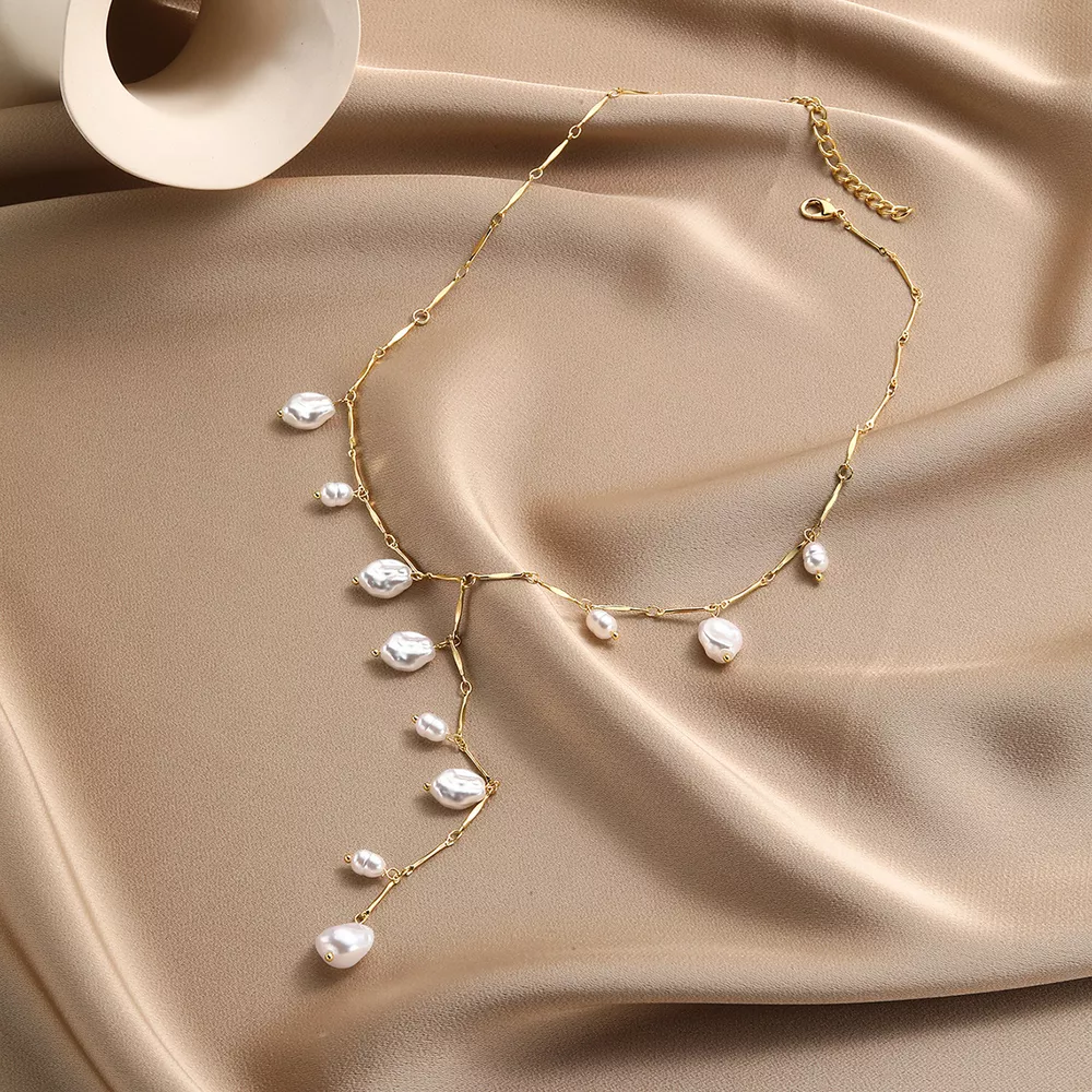 18K Gold-Plated Pearl Necklace, image 4