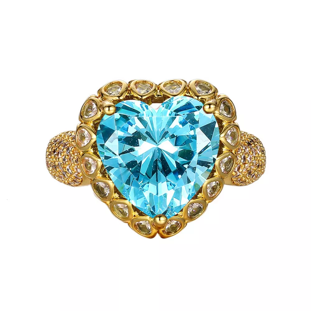 18K Gold-Plated Heart-Shaped Ring, image 2