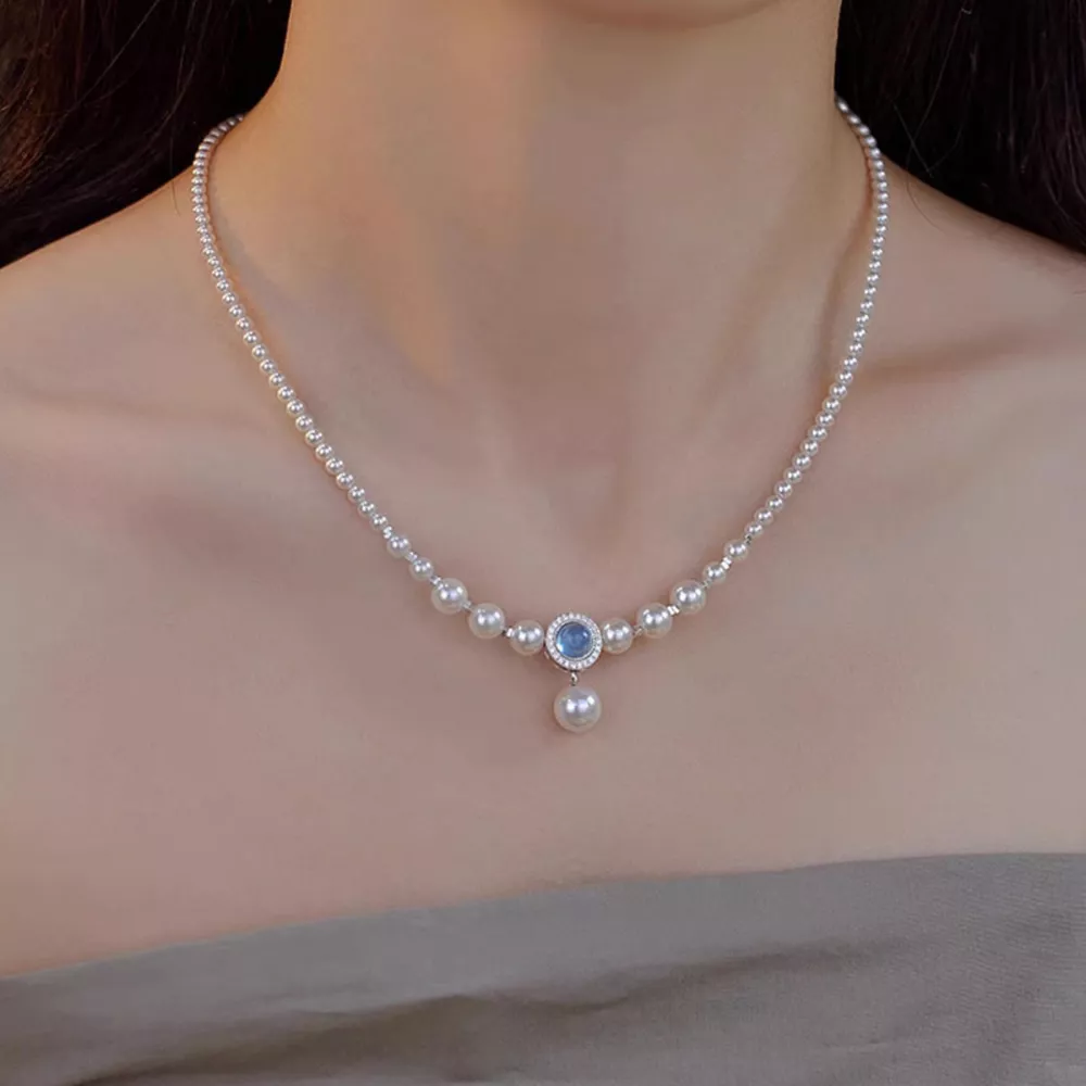 925 Sterling Silver Pearl Necklace, image 2