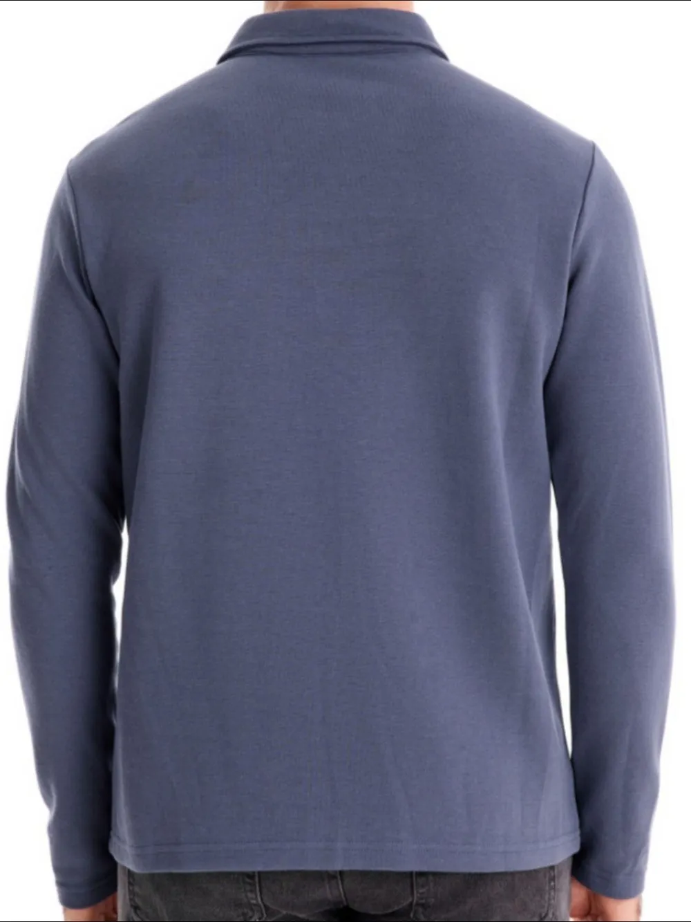 Men's Collared Neck Long Sleeve Polo, image 3