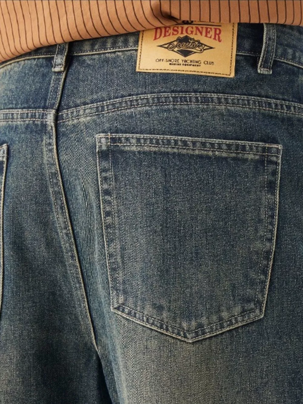 Men's Washed Wide Leg Jeans, image 7