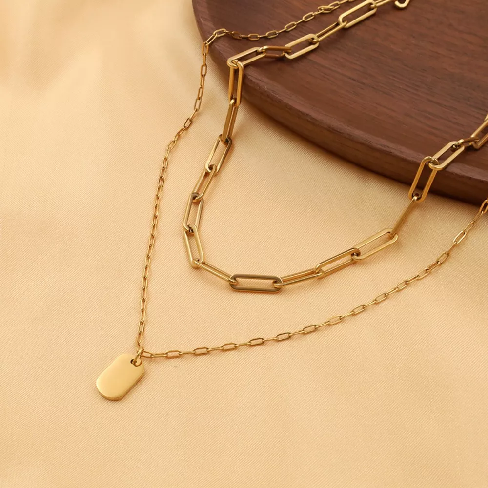 18K Gold-Plated Double Layered Necklace, image 7