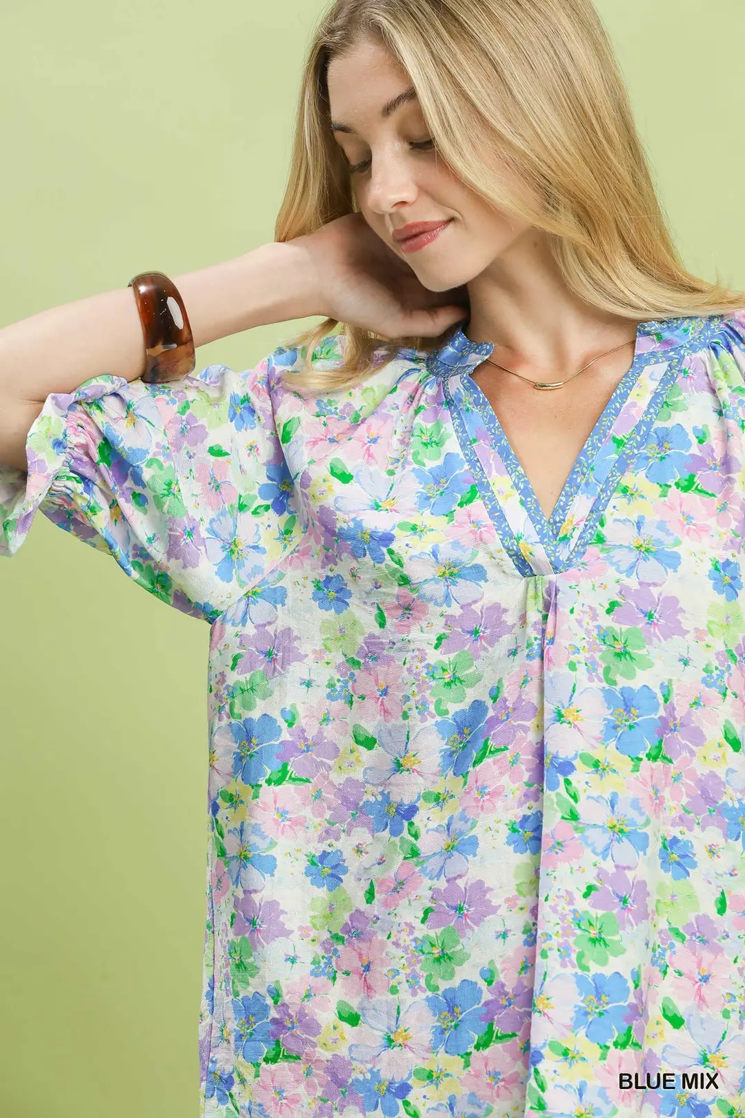 Mix Floral Print Ruffle Top, image 5