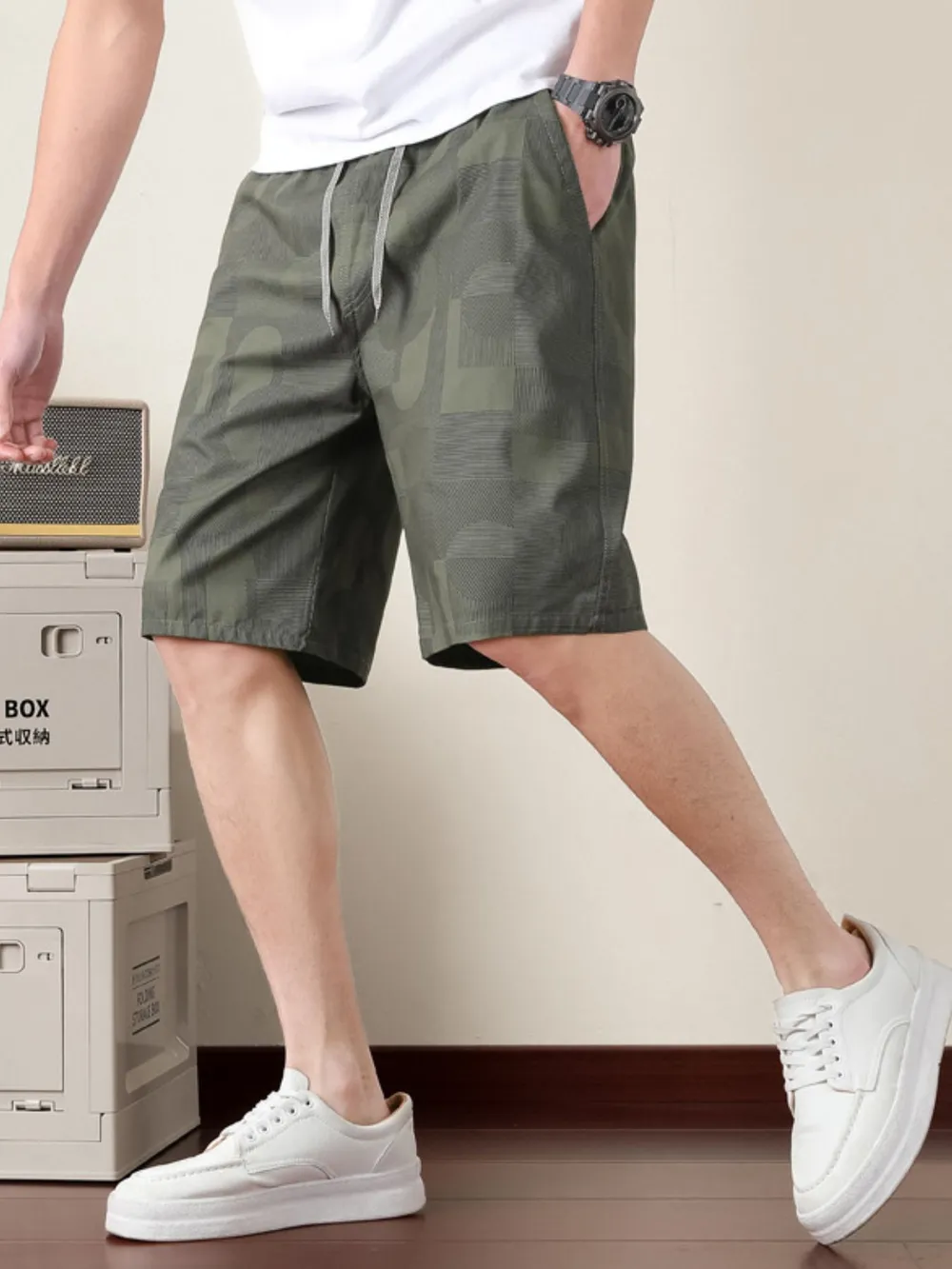 Men's Plus Size Drawstring Shorts with Pockets, image 3