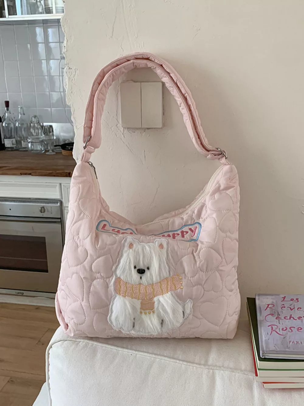 Cute Bear Applique Crossbody Bag, image 2