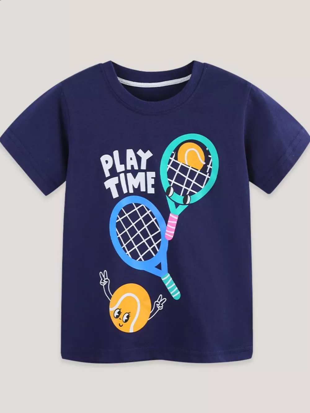 Children's Play Time Tennis Graphic Crew Neck T-Shirt, image 2