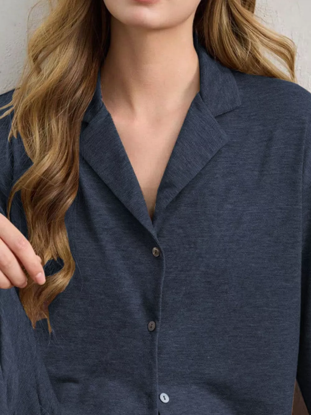 Button-Down Top and Wide-Leg Pants Lounge Set, image 17