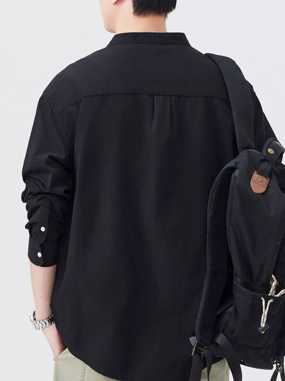 Men's Plus Size Button Up Long Sleeve Shirt, image 4