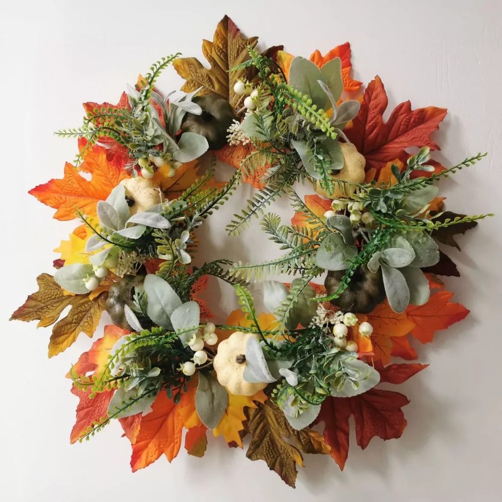 Autumn Pumpkins Decorative Wreath, image 4