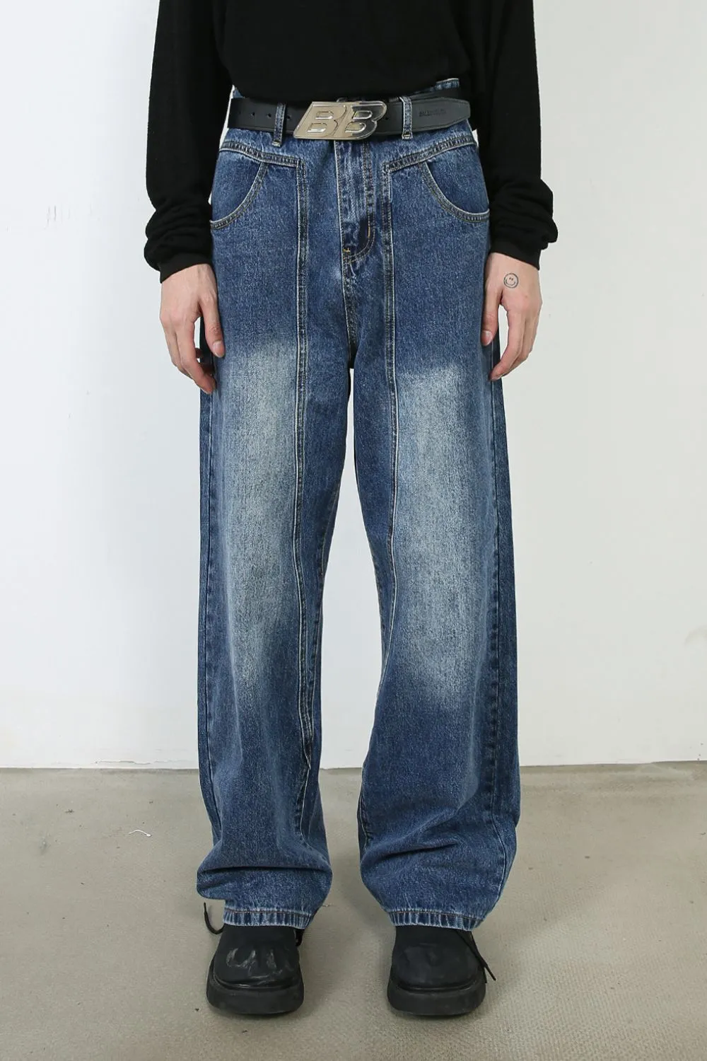 Men's Wide Straight Leg Jeans, image 2