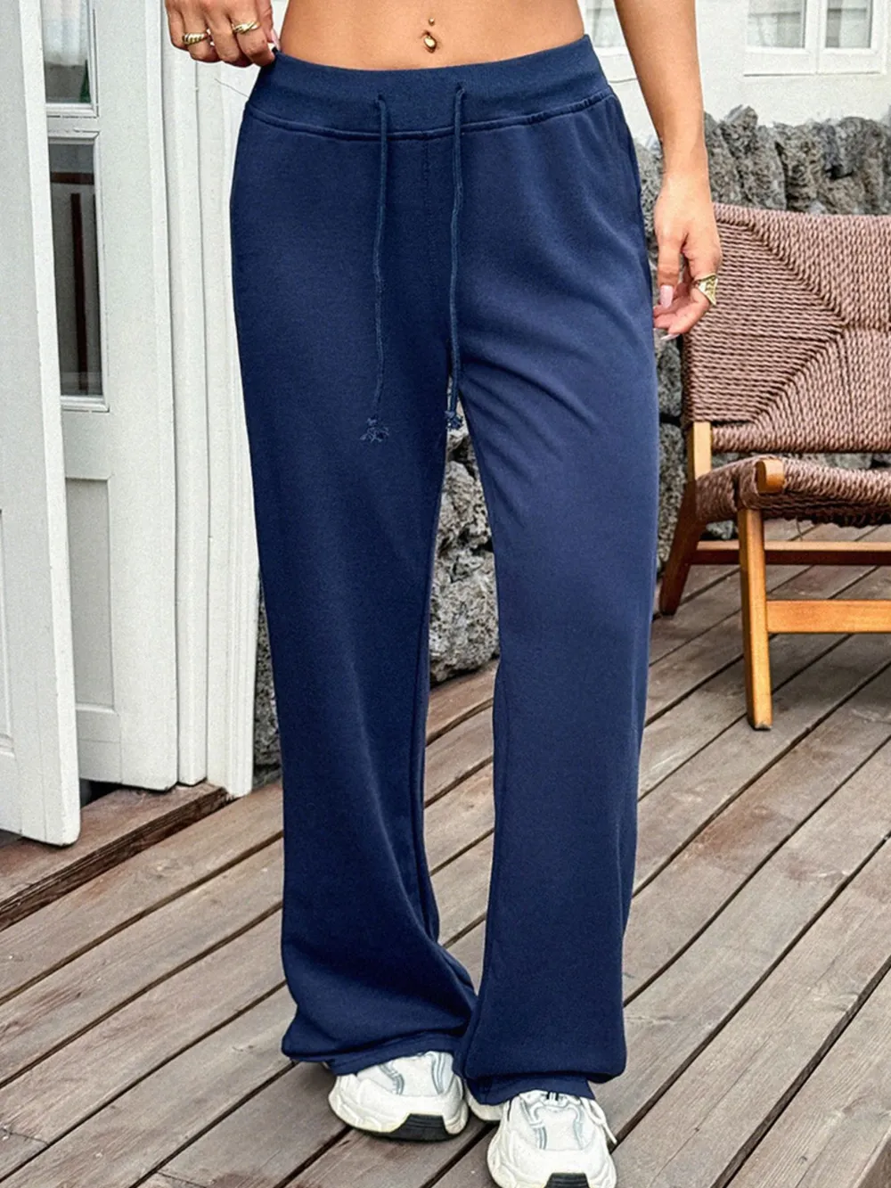 Drawstring Wide Leg Active Pants, image 2