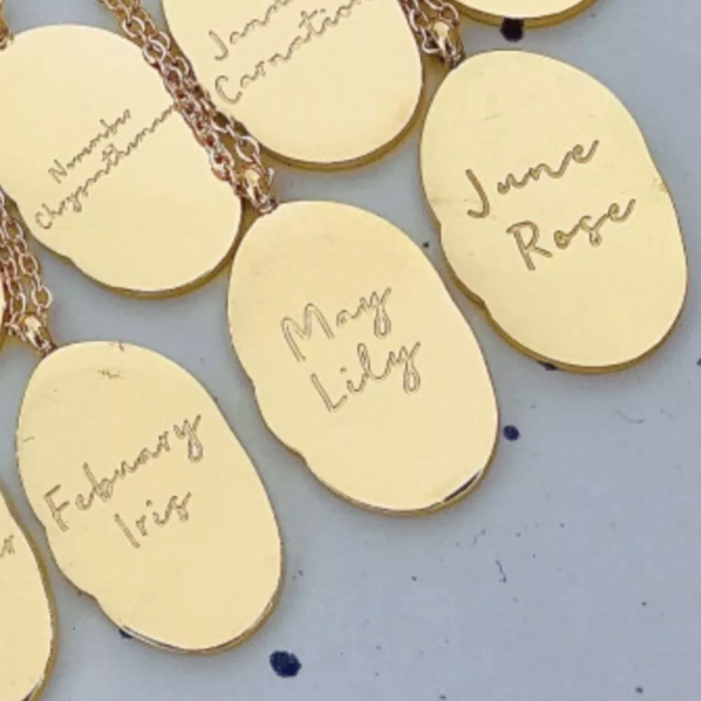 18K Gold-Plated Engraved Pendant Necklace, image 10