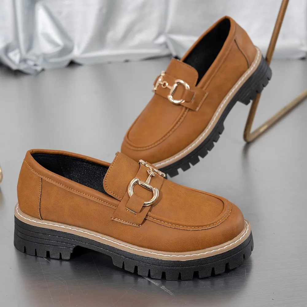 Round Toe Platform Loafers, image 4