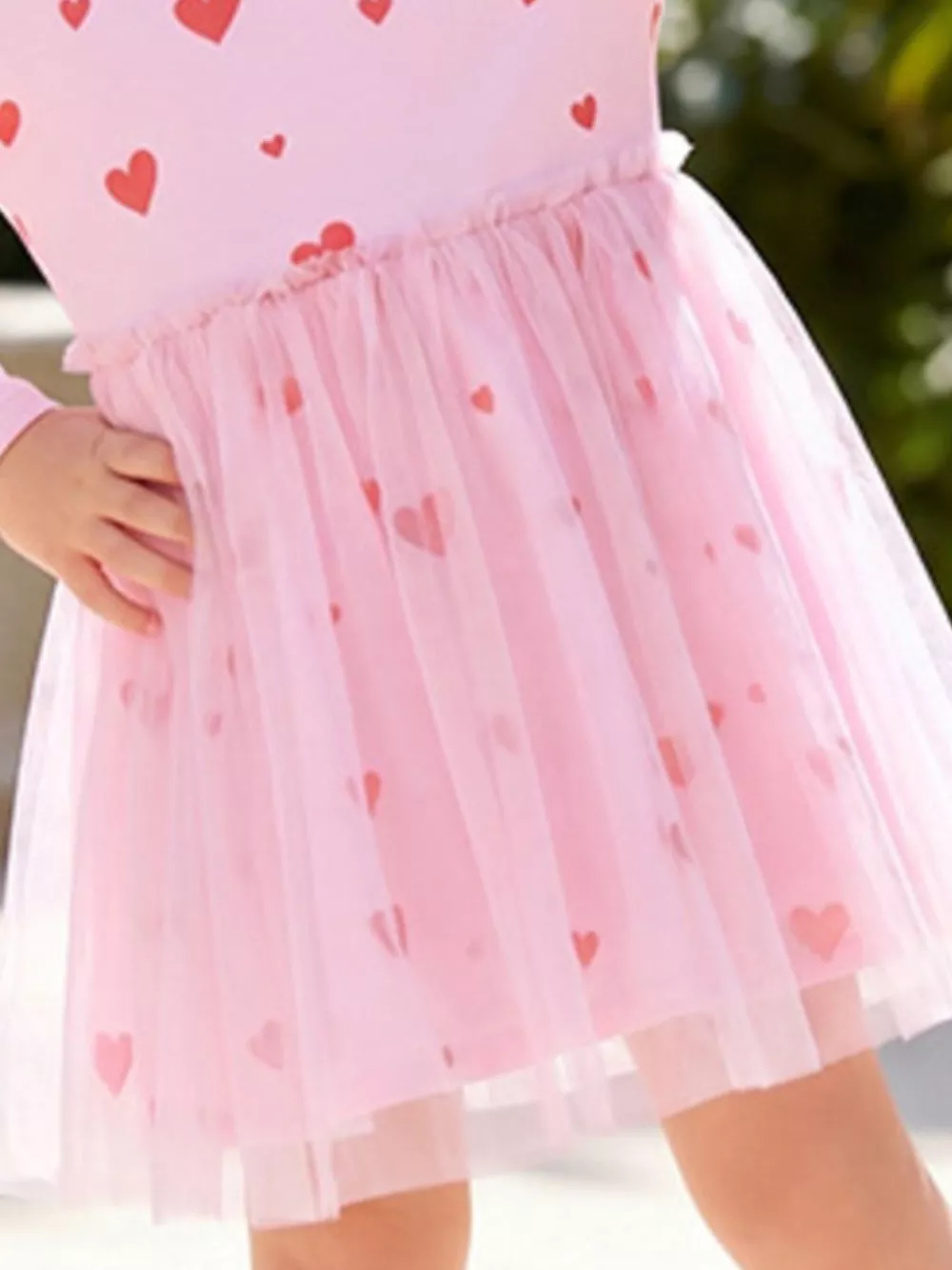 Children's Heart Print Tulle Dress, image 4
