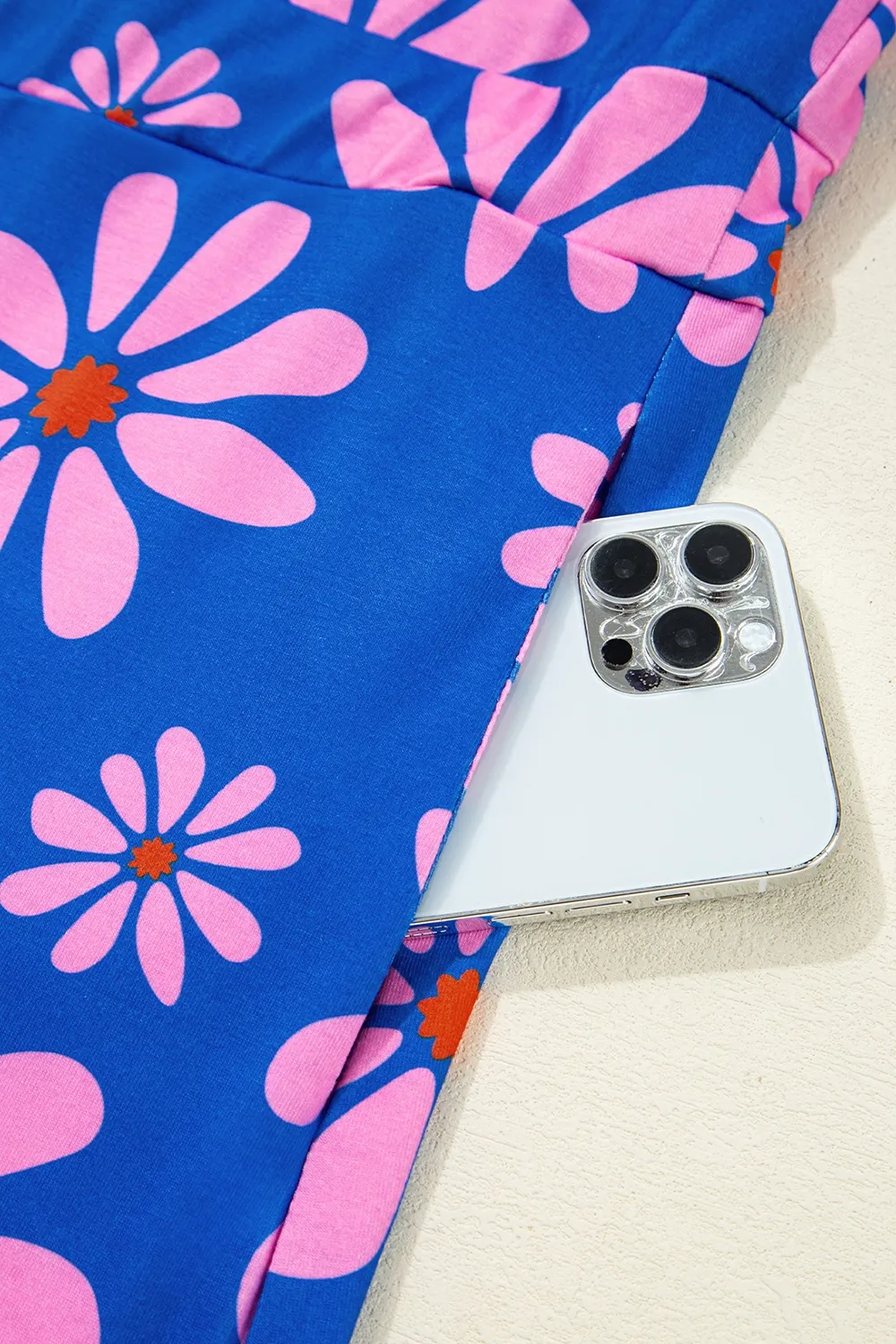 Floral Print Zip Collar Drawstring Summer Mini Dress, image 6