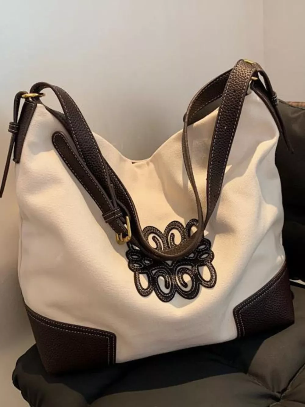 Embroidered Canvas Tote Bag, image 5