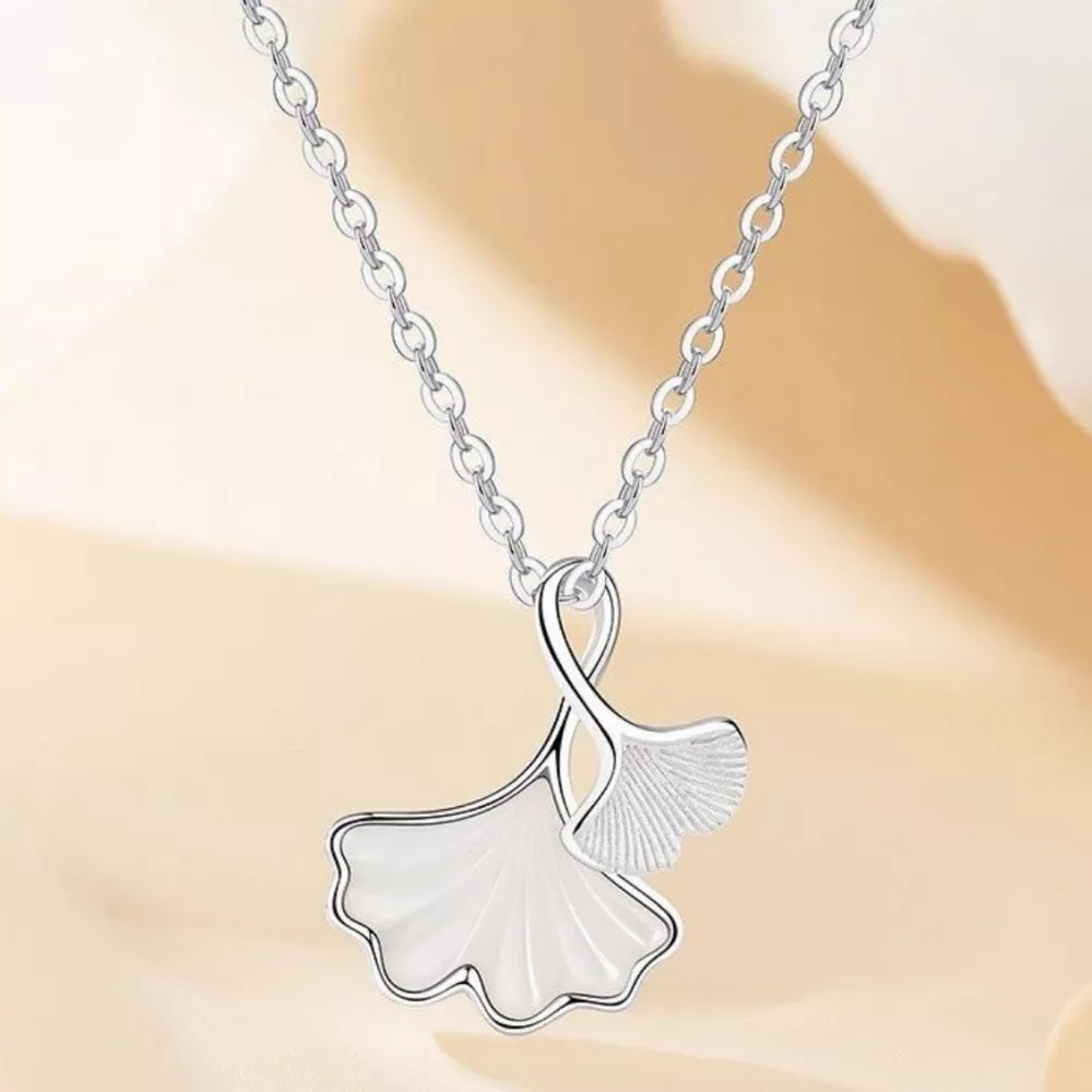 Ginkgo Leaf Pendant Necklace, image 2
